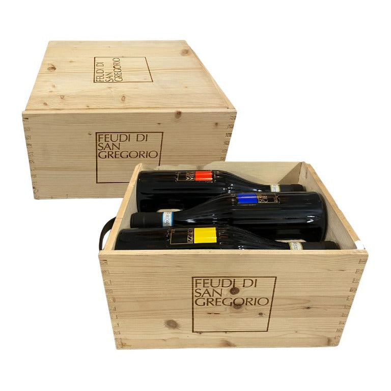 CASSETTA LEGNO 6 VINO FEUDI SAN GREGORIO (1 pz) PIETRACALDA, SERROCIELO, CUTIZZI